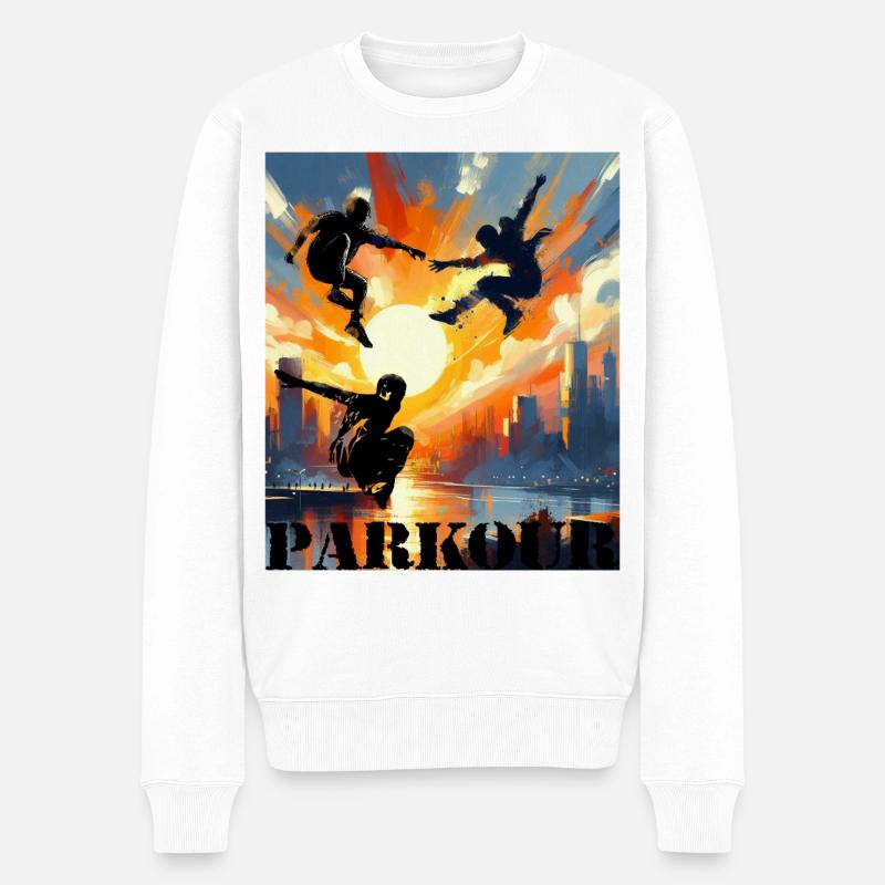 Parkour - Männer Premium Bio Pullover - Weiß