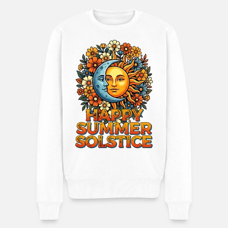 Litha Pagan Solstice d’été Midsommar - Pull Premium bio Homme - blanc