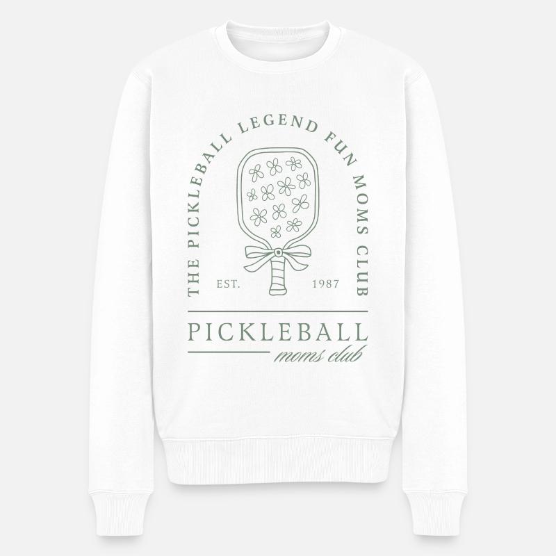 Pickleball-Mütterclub Spaß-Mama-Mutter - Männer Premium Bio Pullover - Weiß