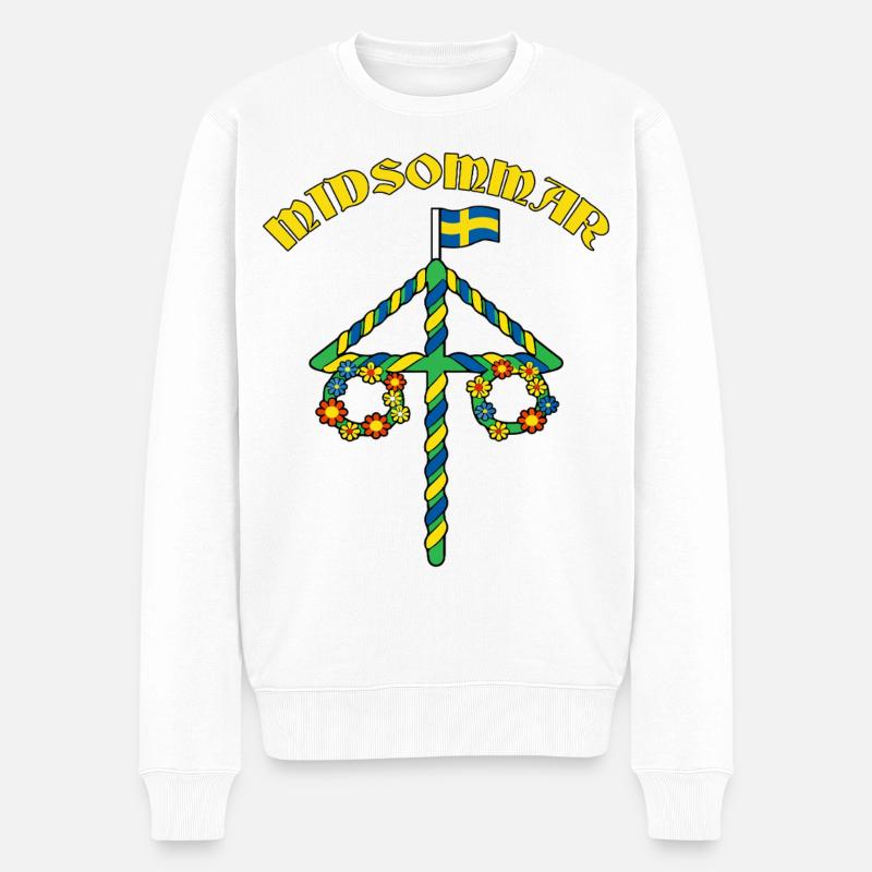 Litha Pagan: Sommersonnenwende, Mittsommer, Mittsommer, Mittsommer. - Männer Premium Bio Pullover - Weiß