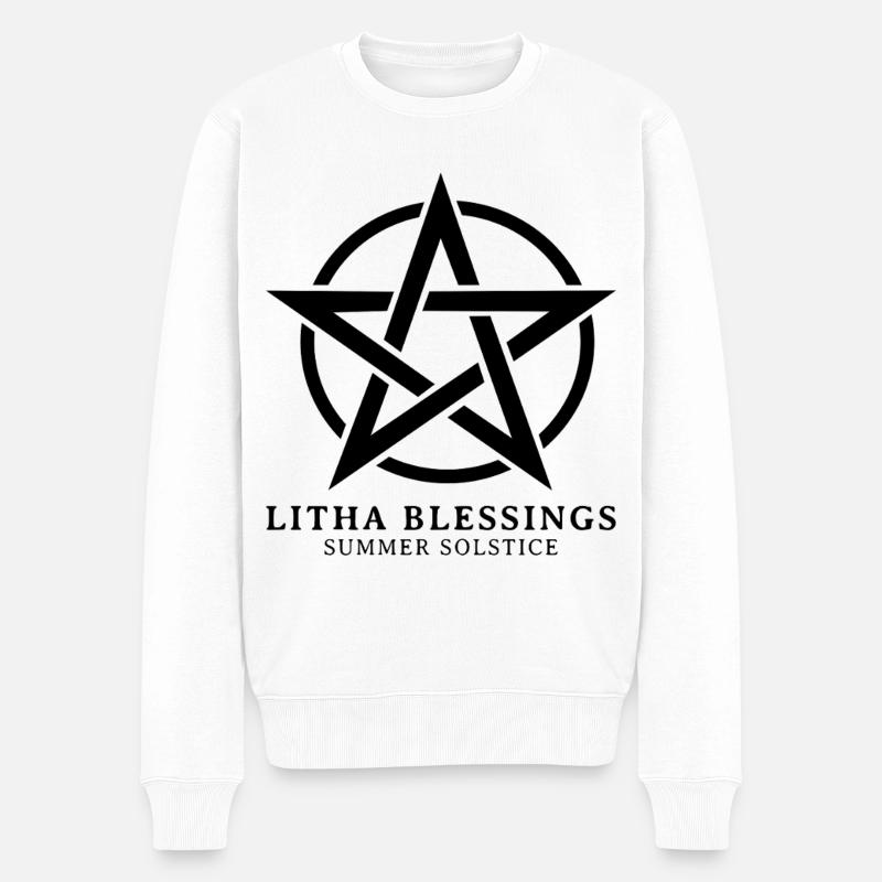 Litha Pagan Solstice d’été Midsommar - Pull Premium bio Homme - blanc