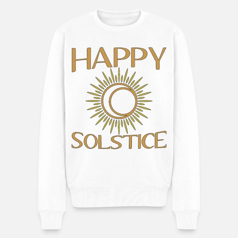 Litha Pagan, sommersolhverv, midtsommer, midtsommer, midtsommer - Økologisk premium-sweatshirt til mænd - hvid
