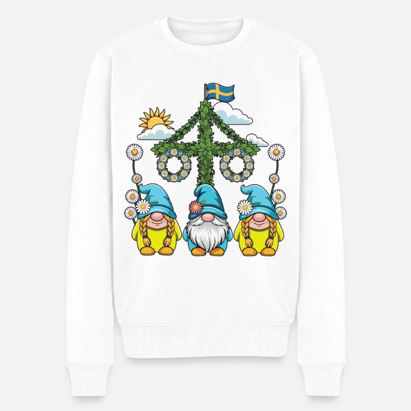 Litha Pagan Solstice d’été Midsommar - Pull Premium bio Homme - blanc