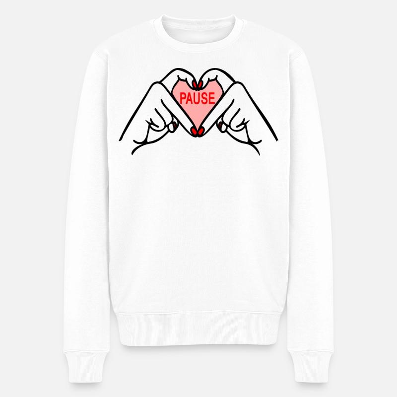 Pause machen - Männer Premium Bio Pullover - Weiß