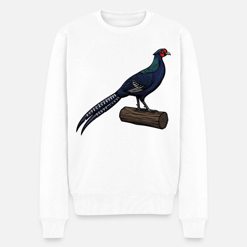 Purple Pheasant Majestic Wilderness - Männer Premium Bio Pullover - Weiß
