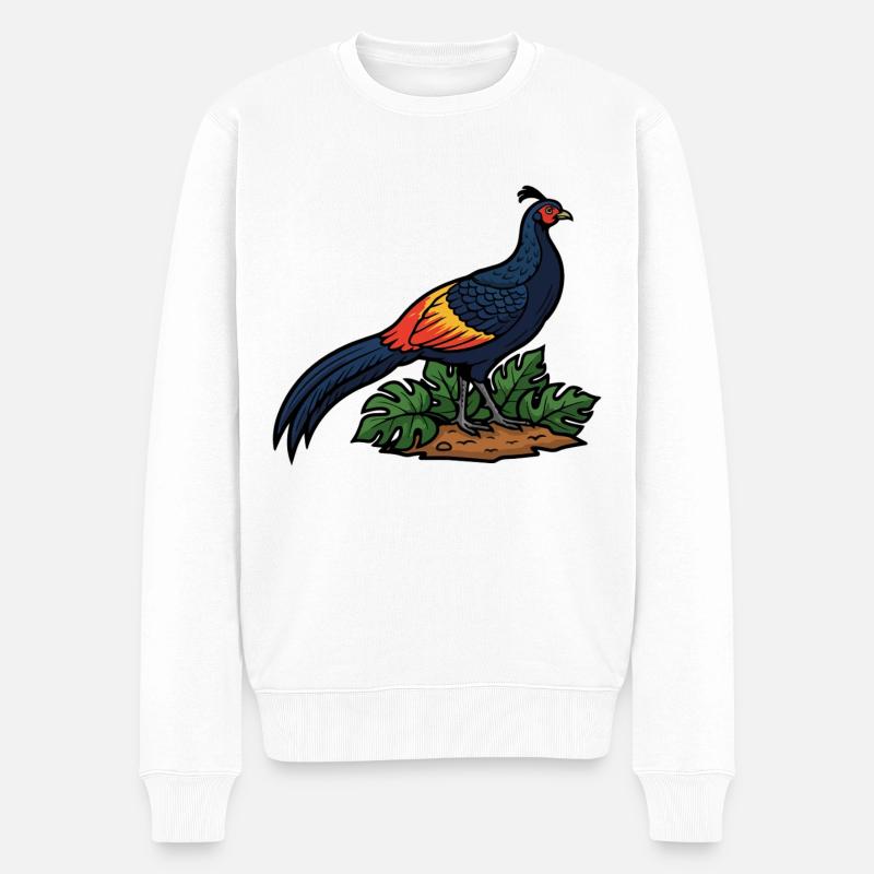 Faisan de Colchide Majestueux Nature Sauvage - Pull Premium bio Homme - blanc