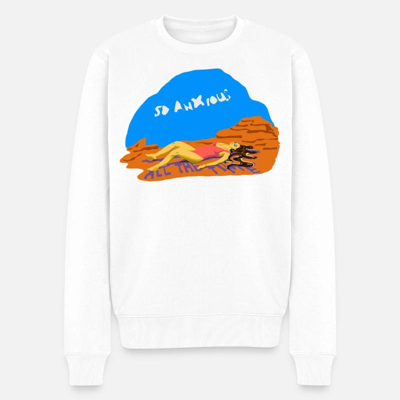 anxiété - Pull Premium bio Homme - blanc