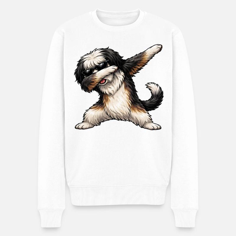 Dab du Tibetan Terrier - Pull Premium bio Homme - blanc