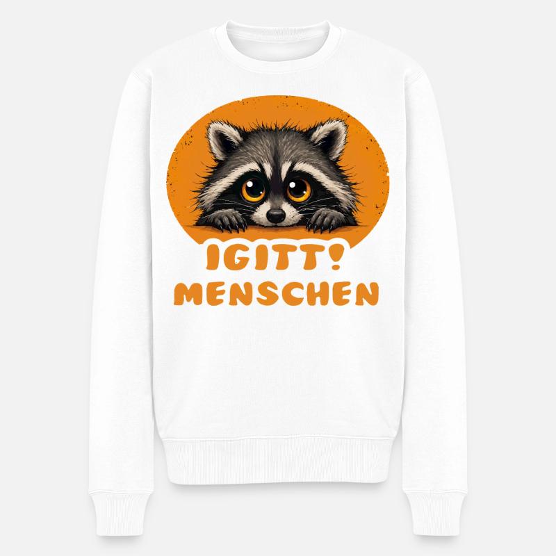 Lustige Igitt ! Menschen Waschbär - Männer Premium Bio Pullover - Weiß