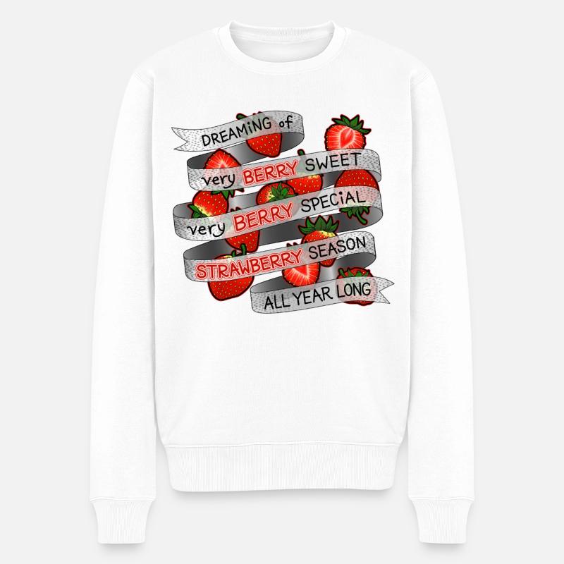 Rêver d’Strawberry_all un an - Pull Premium bio Homme - blanc