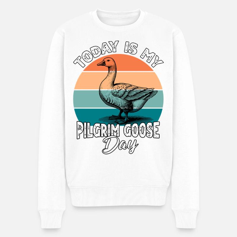 Pilgrim Gans Pilgrim Goose - Männer Premium Bio Pullover - Weiß