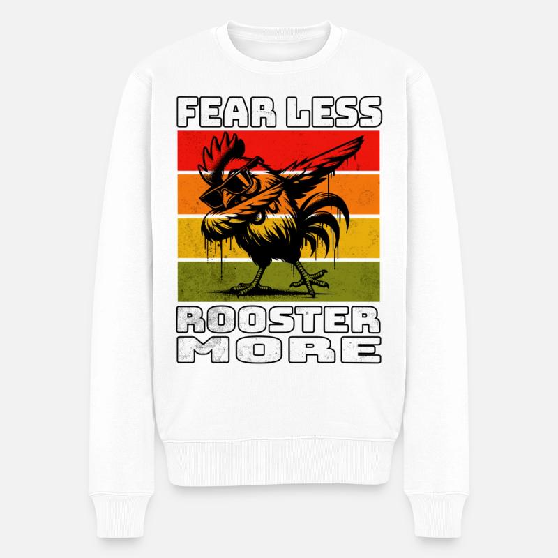Rooster Hahn - Männer Premium Bio Pullover - Weiß