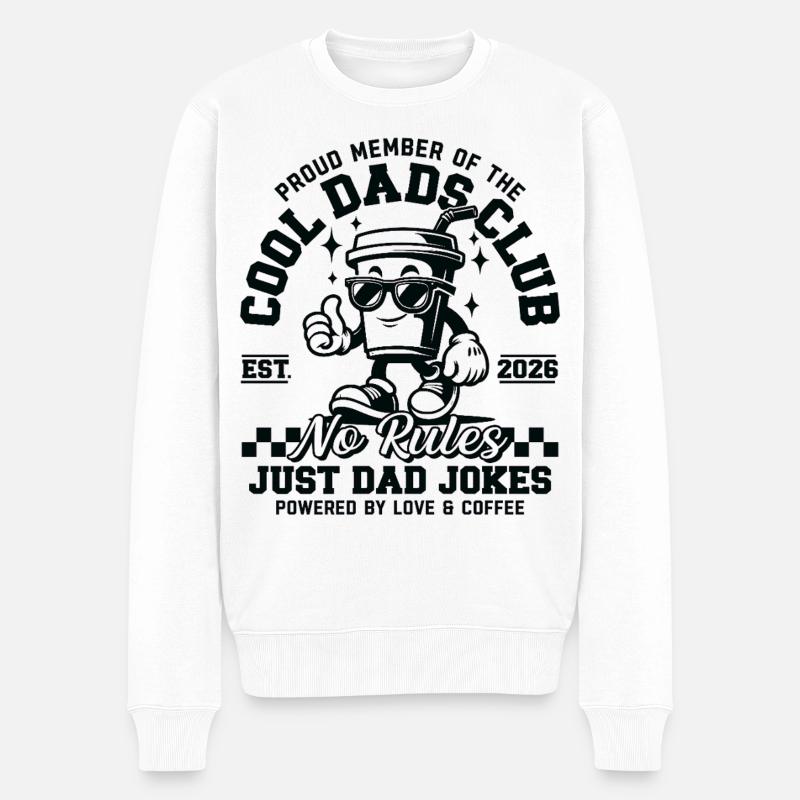 Papa 2026 Geschenk - Cool Dads Club  - Männer Premium Bio Pullover - Weiß