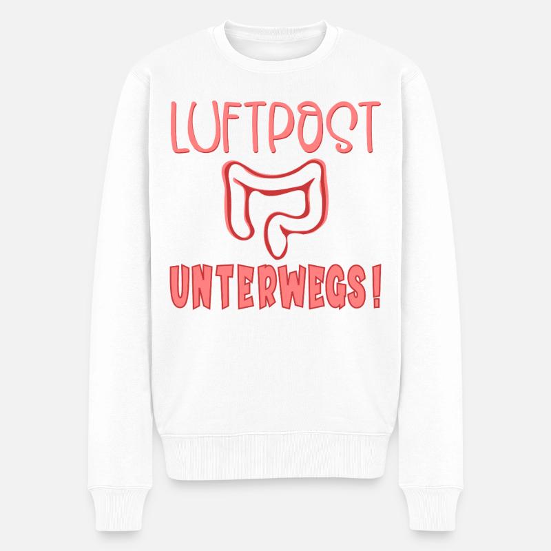 Blähungen Luftpost Darm - Männer Premium Bio Pullover - Weiß