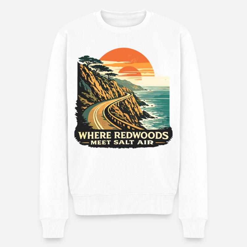Redwood Salzluft - Männer Premium Bio Pullover - Weiß