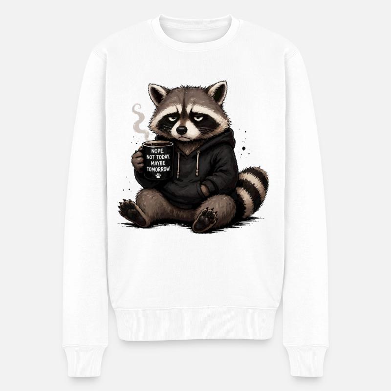 Thème du Sweat à Capuche Raccoon - Pull Premium bio Homme - blanc