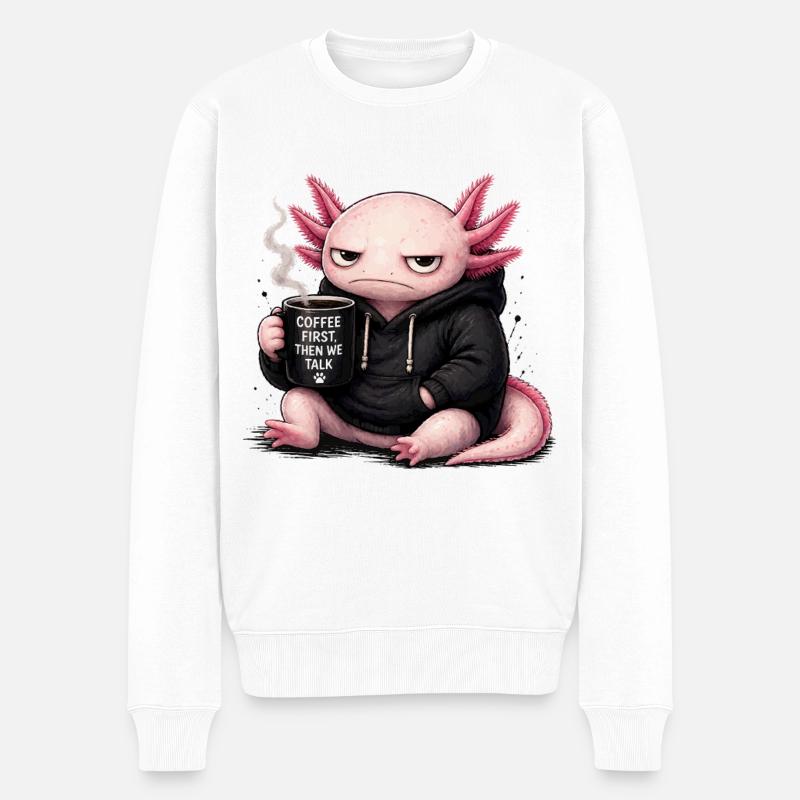 Kaffee Drache Hoodie - Männer Premium Bio Pullover - Weiß