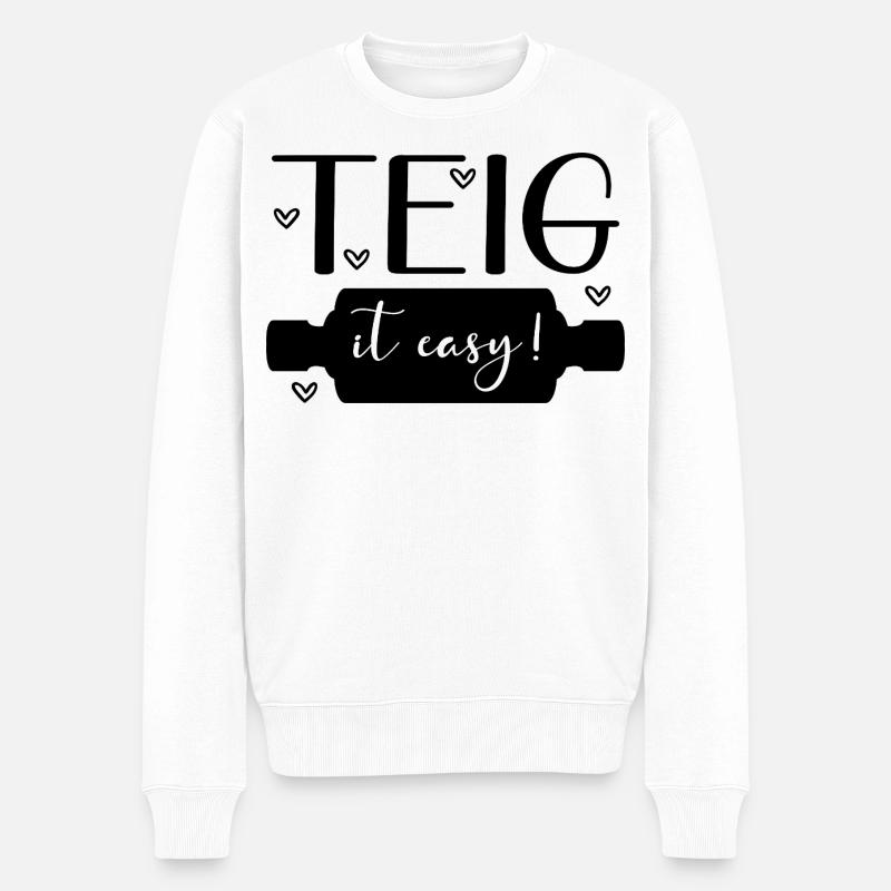 Backen Teigrolle - Männer Premium Bio Pullover - Weiß