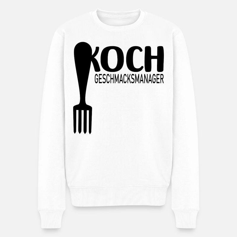 Geschmacksmanager Papa Koch - Männer Premium Bio Pullover - Weiß