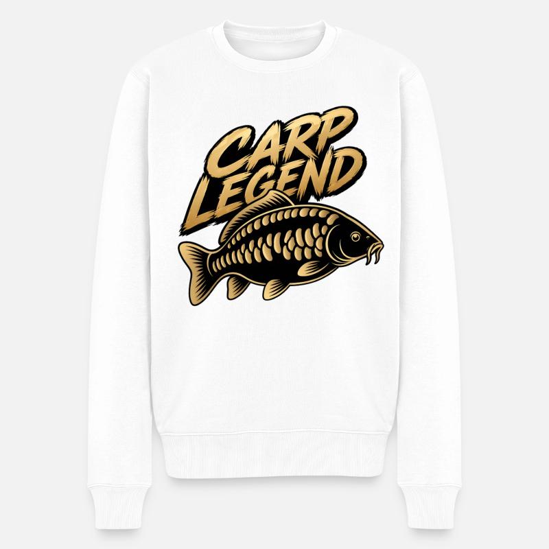 Conception de pêcheur Carp Legend - Pull Premium bio Homme - blanc