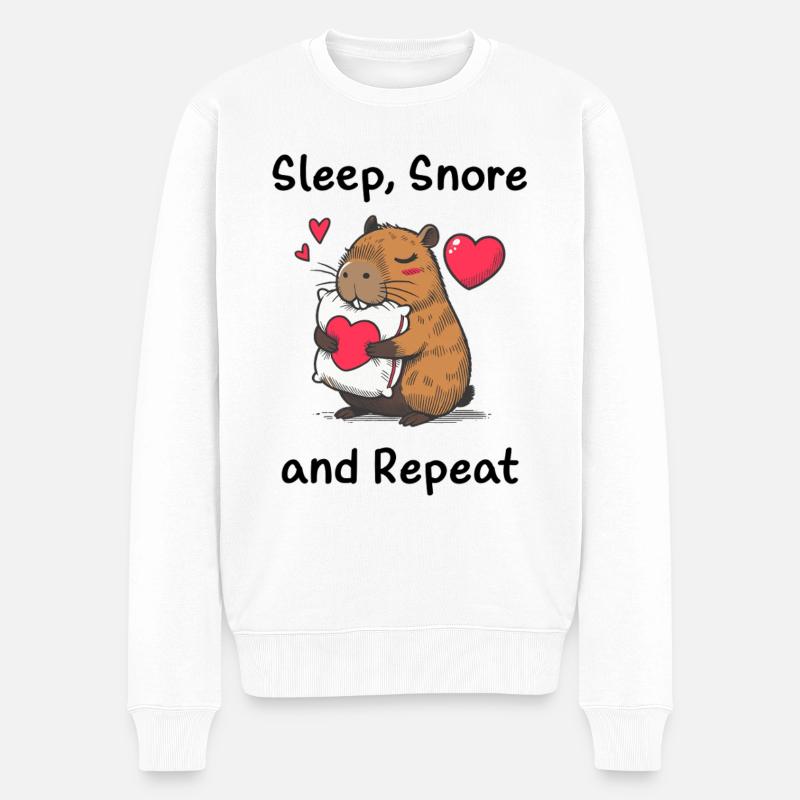 Amour du cœur capybara - Pull Premium bio Homme - blanc