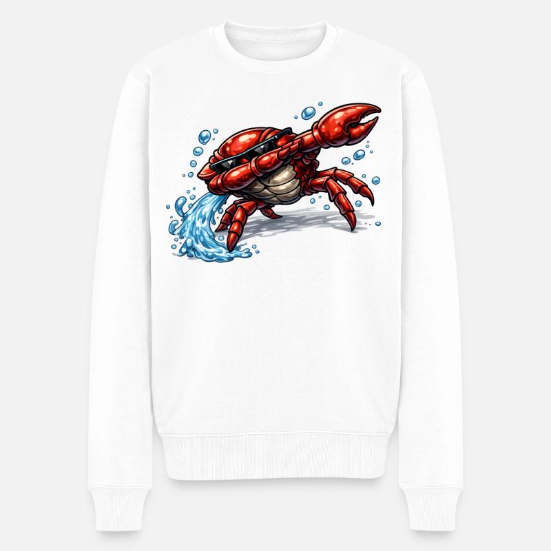 Dabbing Krebs - Männer Premium Bio Pullover - Weiß