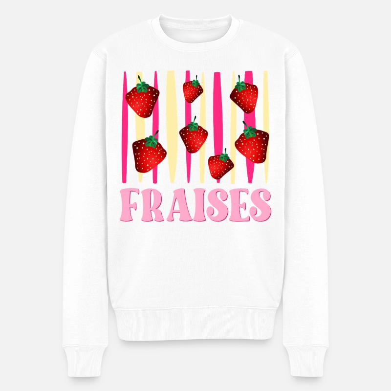 Fraises - Pull Premium bio Homme - blanc