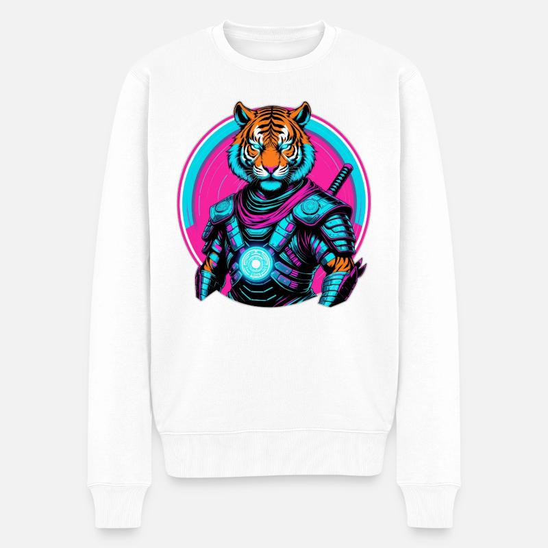 Armure Cyber Tiger - Pull Premium bio Homme - blanc
