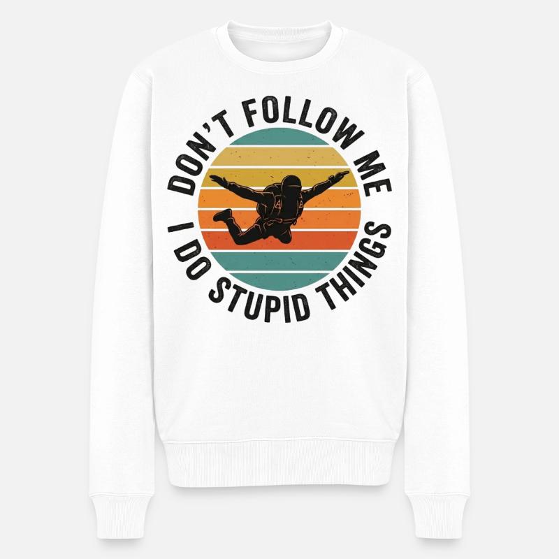 Ne suivez pas Leap dans l’aventure - Pull Premium bio Homme - blanc