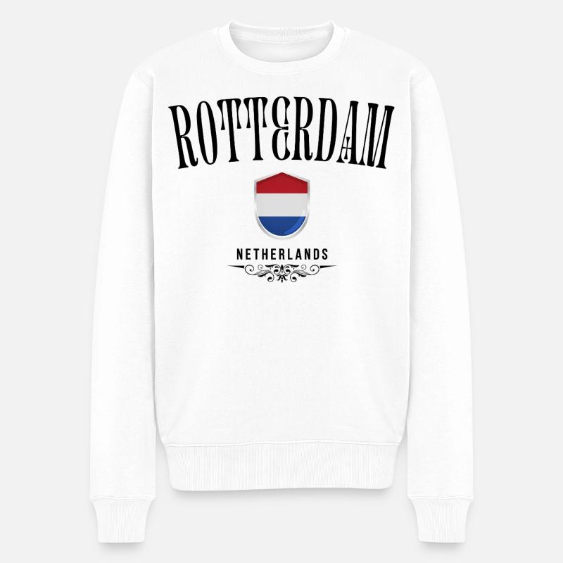 Souvenir Rotterdam, design élégant Rotterdam - Pull Premium bio Homme - blanc
