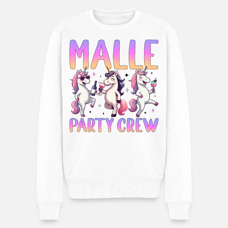 Malle Party Crew - Pull Premium bio Homme - blanc