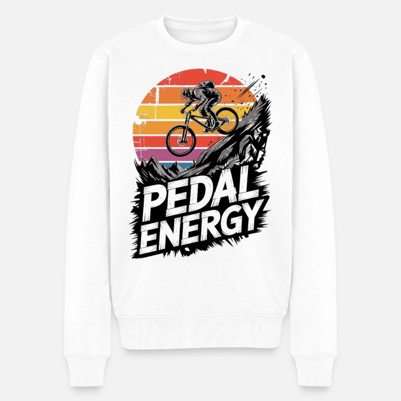 VTT, Descente, Action du cyclisme - Pull Premium bio Homme - blanc