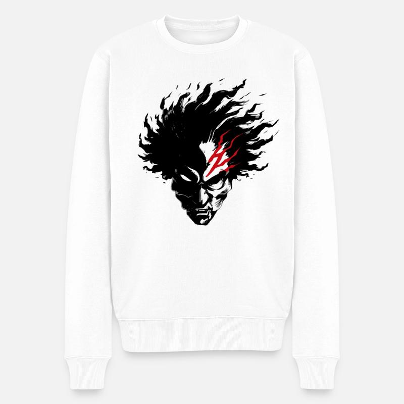 Susanoo Rage – Dieu de la Tempête Éclair Rouge  - Pull Premium bio Homme - blanc