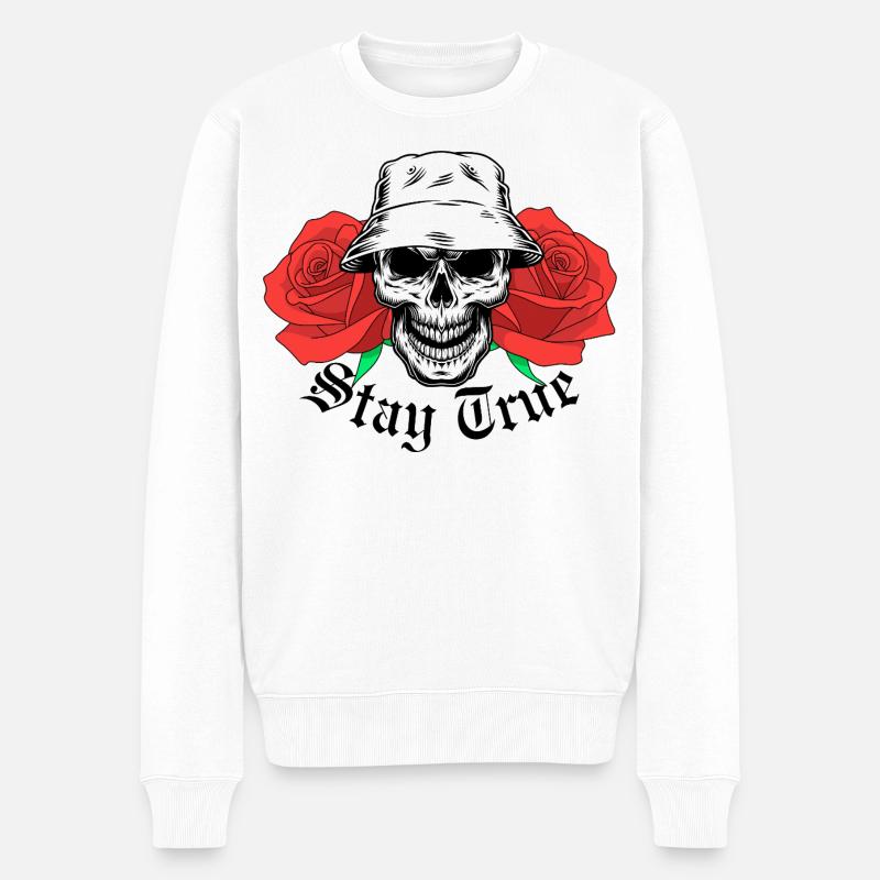 Reste True Skull - Pull Premium bio Homme - blanc