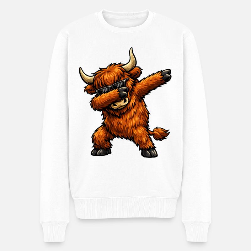 Tabbing du bétail des Highlands - Pull Premium bio Homme - blanc
