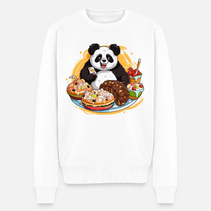 Festin de dessert de panda - Pull Premium bio Homme - blanc