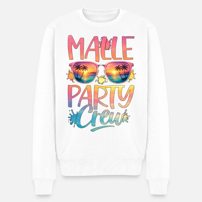 Malle Party Crew - Männer Premium Bio Pullover - Weiß