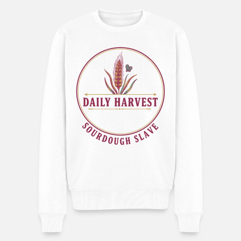 Sauerteigbrot Backen Täglicher Ernte-Sauerteig - Männer Premium Bio Pullover - Weiß