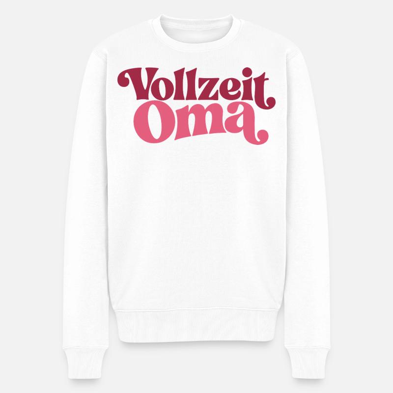 Vollzeit Oma | Großmutter Geschenk - Männer Premium Bio Pullover - Weiß