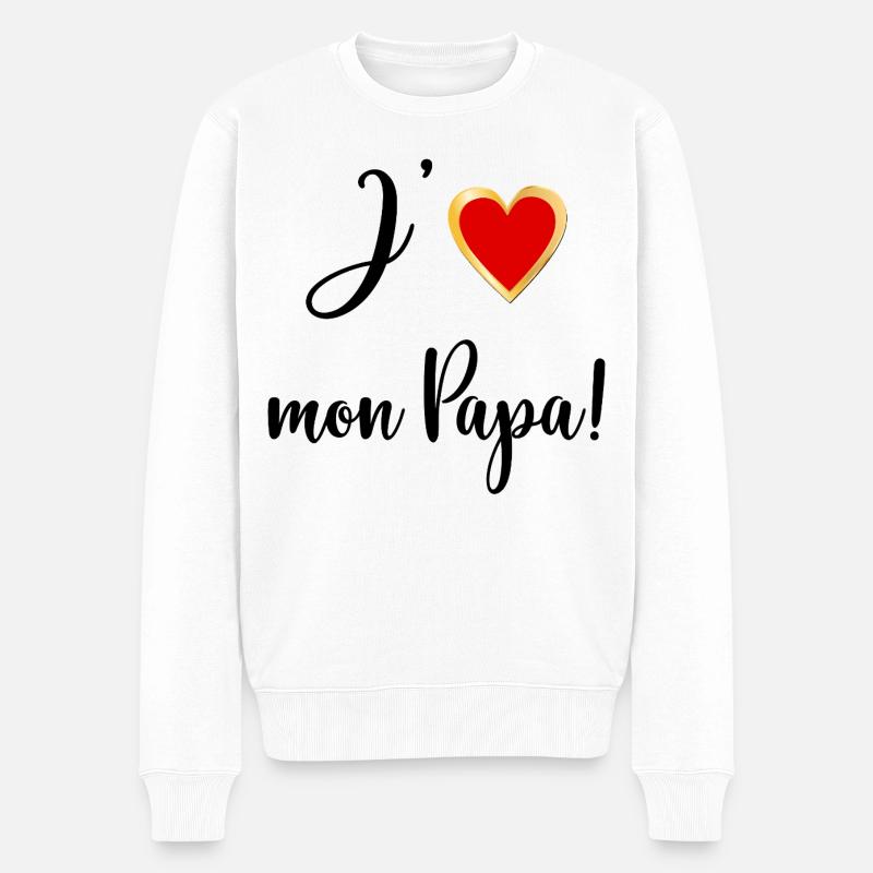 Liebe Grüße, Baby Daddy - Männer Premium Bio Pullover - Weiß