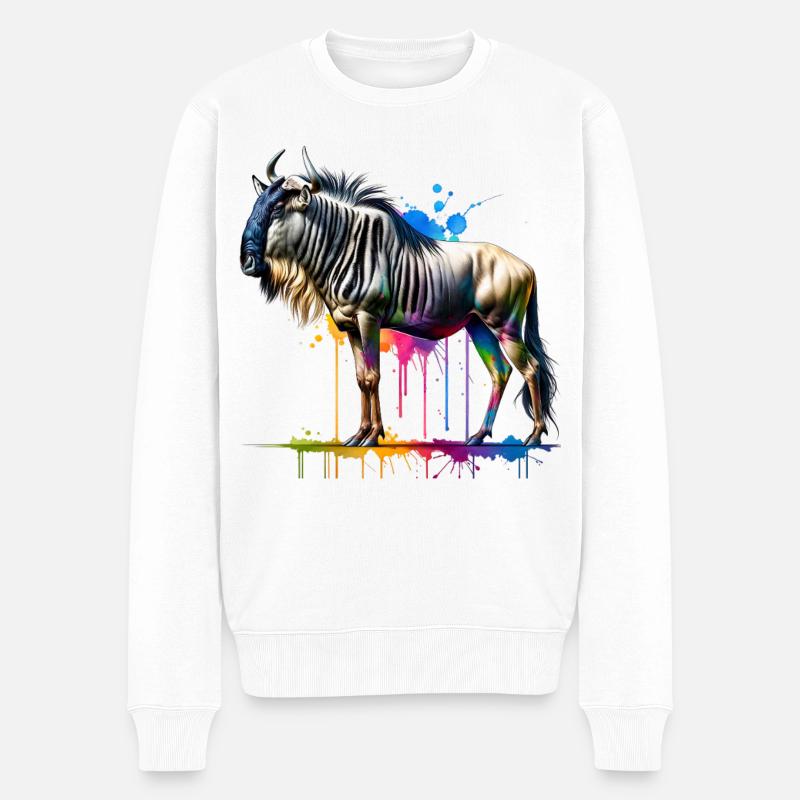 Gnu Geschenk - Männer Premium Bio Pullover - Weiß