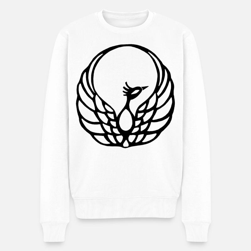 Schwarzer Phönix - Männer Premium Bio Pullover - Weiß