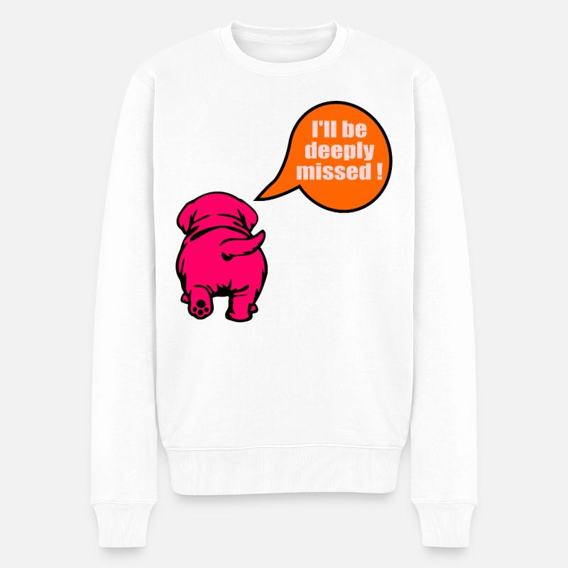 Chien d’adieu drôle - Pull Premium bio Homme - blanc
