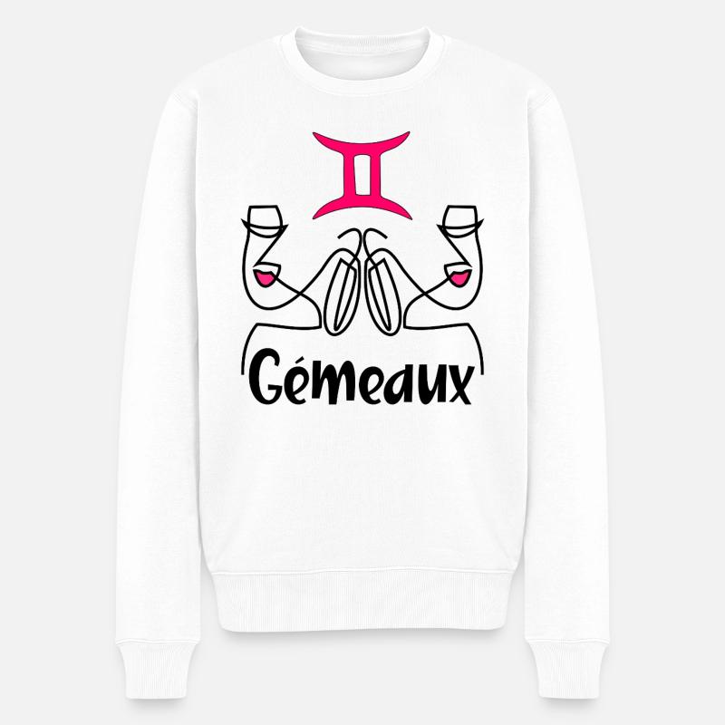 Gémeaux français - Pull Premium bio Homme - blanc