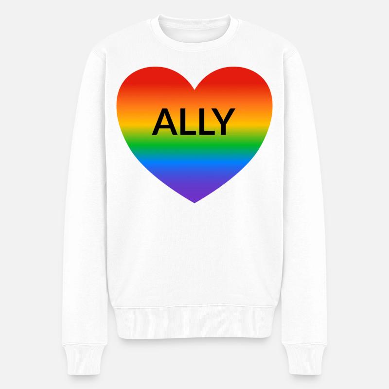 Gay Ally LGBT Pride Allianz - Männer Premium Bio Pullover - Weiß