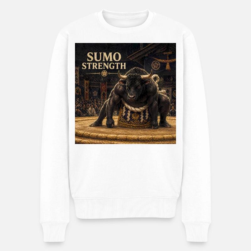 Japanisches Wagyu-Yokozuna-Design - Männer Premium Bio Pullover - Weiß