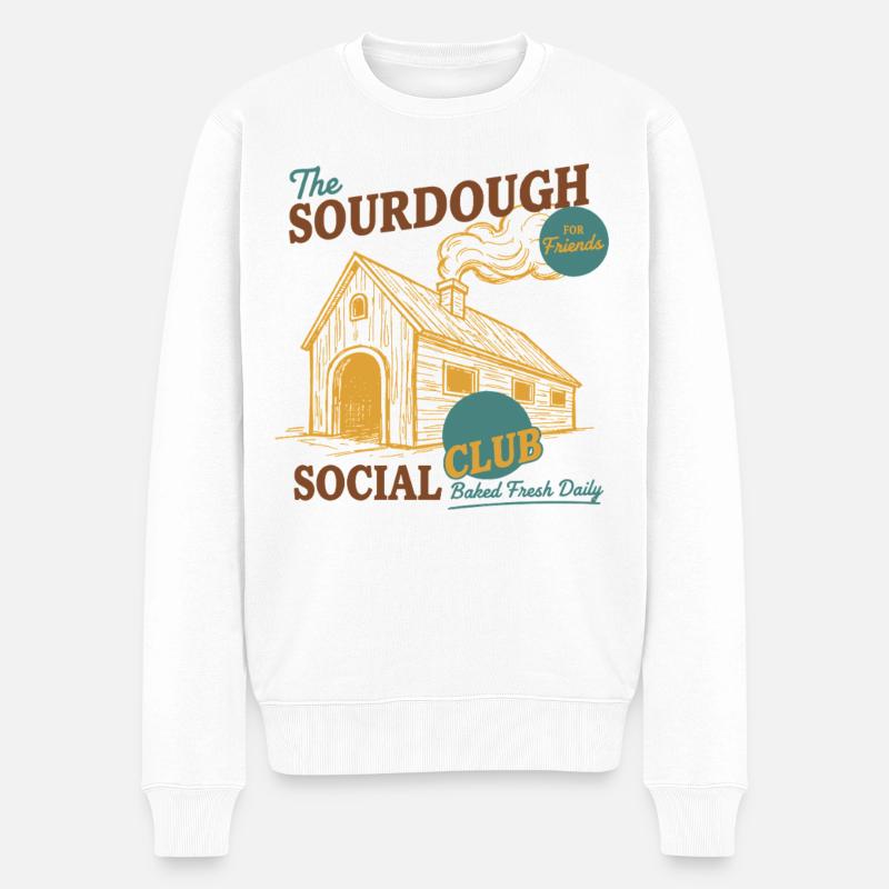 Sauerteigbrot-Backclub Frisch gebacken - Männer Premium Bio Pullover - Weiß