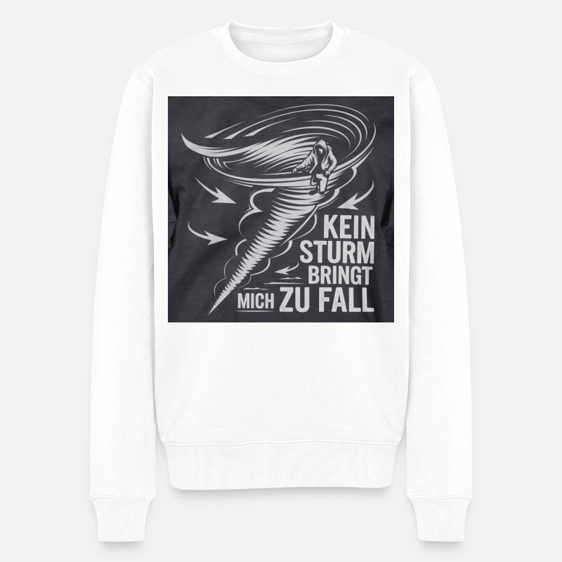 Kein Sturm bringt mich zu Fall - Männer Premium Bio Pullover - Weiß