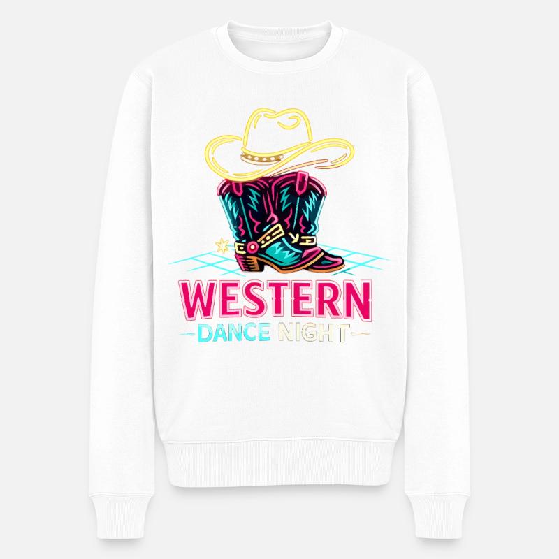 Western Dance Night - Männer Premium Bio Pullover - Weiß