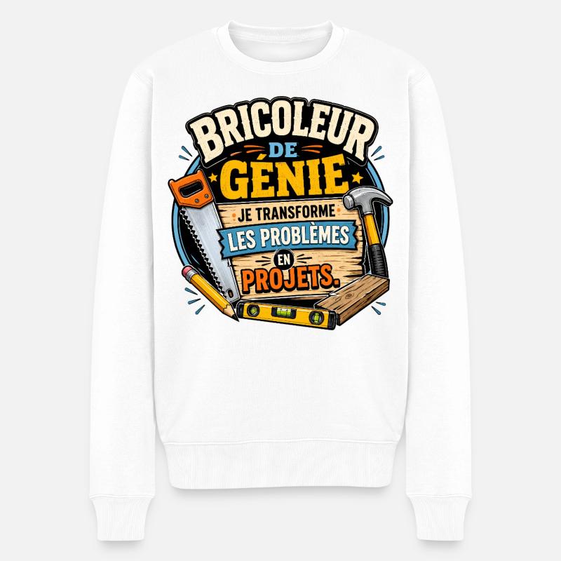 Bricoleur Génie Projets - Pull Premium bio Homme - blanc